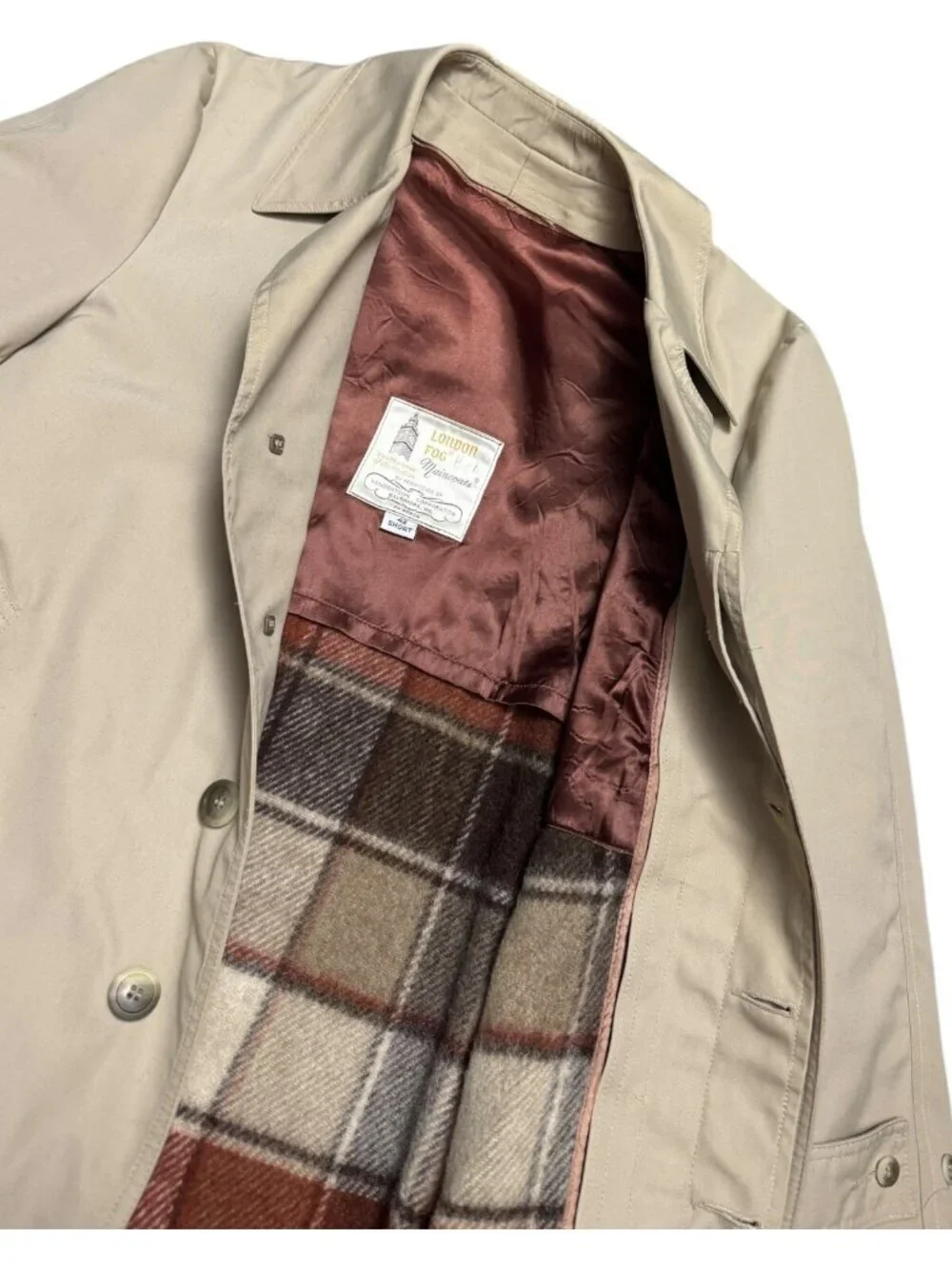 LONDON FOG MAINCOATS Vintage Retro 90s Business Casual Trench Coat Mens 42S